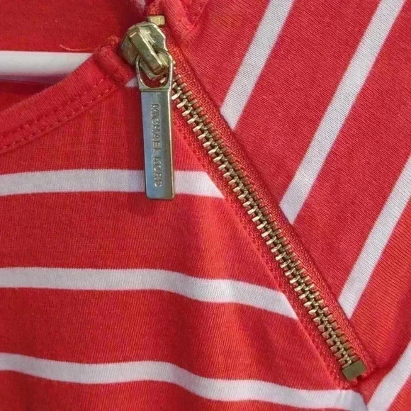 Michael Kors 3/4 sleeve small women‎ coral/white Stripe - Picture 2 of 5